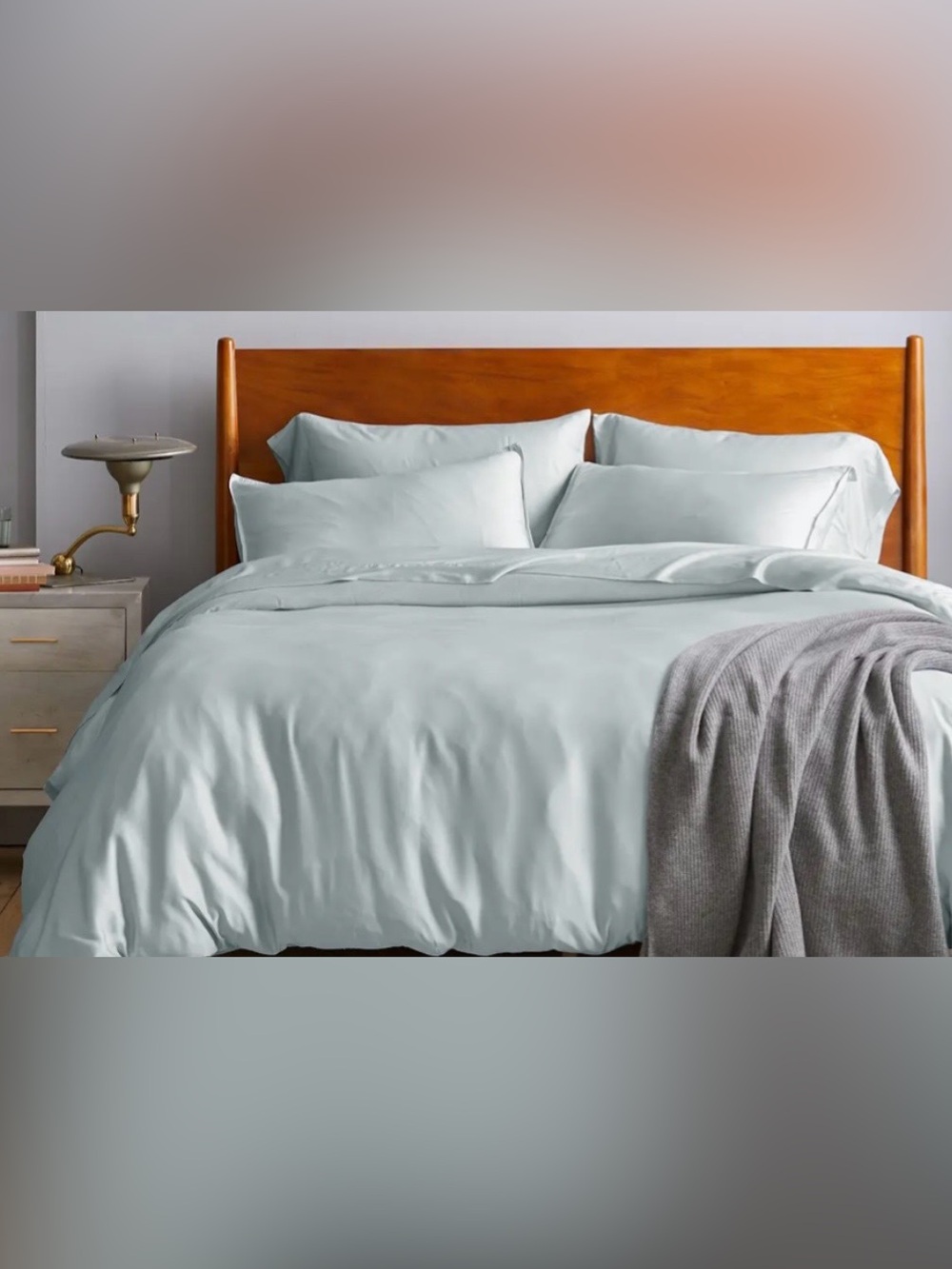 NWOT Quince Bamboo 1 Pc Duvet Cover, Mist (Twin)